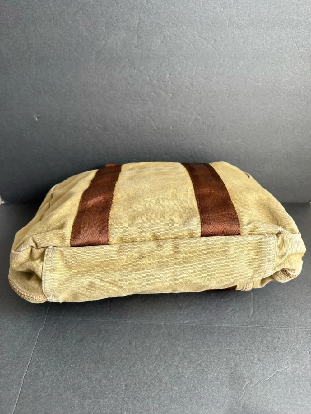 Vintage Lands End Square Rigger Bag Cotton Briefcase Tool Travel Unisex